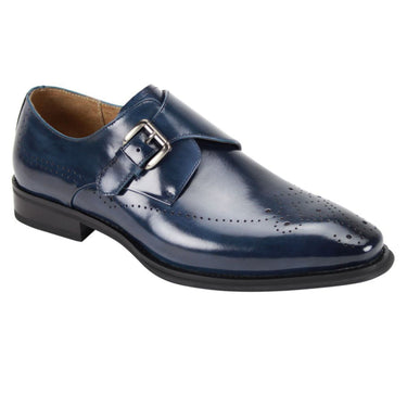 Giovanni Jeffery Leather Monkstrap Dress Shoe Blue