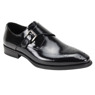 Giovanni Jeffery Leather Monkstrap Dress Shoe in Black