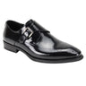 Giovanni Jeffery Leather Monkstrap Dress Shoe in Black #color_ Black