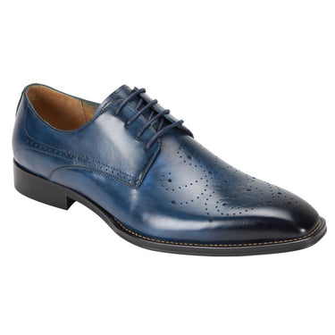 blue dress shoe Giovanni Joel Perforated Patina Blucher Black / 7 Loafer