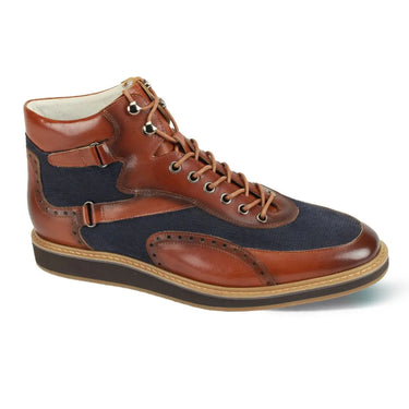 Giovanni Jonathan Leather Dress Boot in Tan / Navy #color_ Tan / Navy