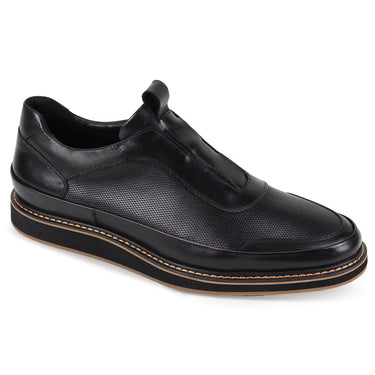 Giovanni Levi Leather Slip-On Trainers in Black