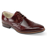 Giovanni Lincoln Genuine Leather Wingtip Mens Dress Shoe in Burgundy