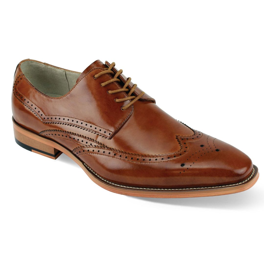 Lincoln Genuine Leather Wingtip Mens Dress Shoe by Giovanni Tan / 10.5
