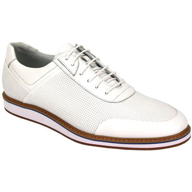 Giovanni Lorenzo Mens Leather Casual Dress Shoe in White