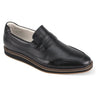 Giovanni Loyd Two Tone Leather Penny Loafer in Black #color_ Black