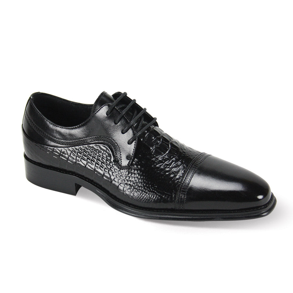Mattias Croc-Embossed Leather Oxford Shoes by Giovanni Black / 10.5