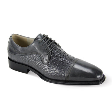 Giovanni Mattias Leather Oxford Dress Shoes in Grey