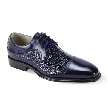 Giovanni Mattias Leather Oxford Dress Shoes in Blue
