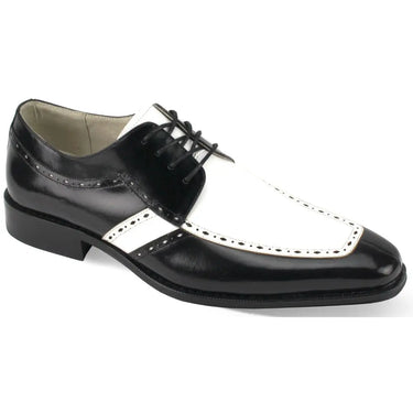 Giovanni Merrick Genuine Leather Dress Shoes in Black / White #color_ Black / White