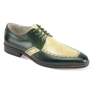 Giovanni Merrick Genuine Leather Dress Shoes in Olive / Natural #color_ Olive / Natural