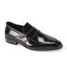 Giovanni Morris Leather Slip On Loafers in Black #color_ Black