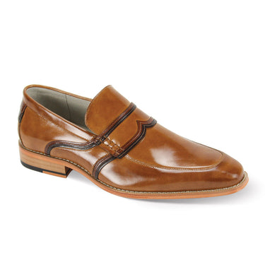 Giovanni Morris Leather Slip On Loafers in Tan #color_ Tan