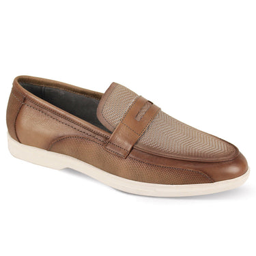 Giovanni Niles Leather Slip On Loafers in Taupe