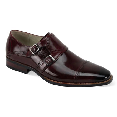 Giovanni Noel Double Strap Leather Oxford in Burgundy #color_ Burgundy