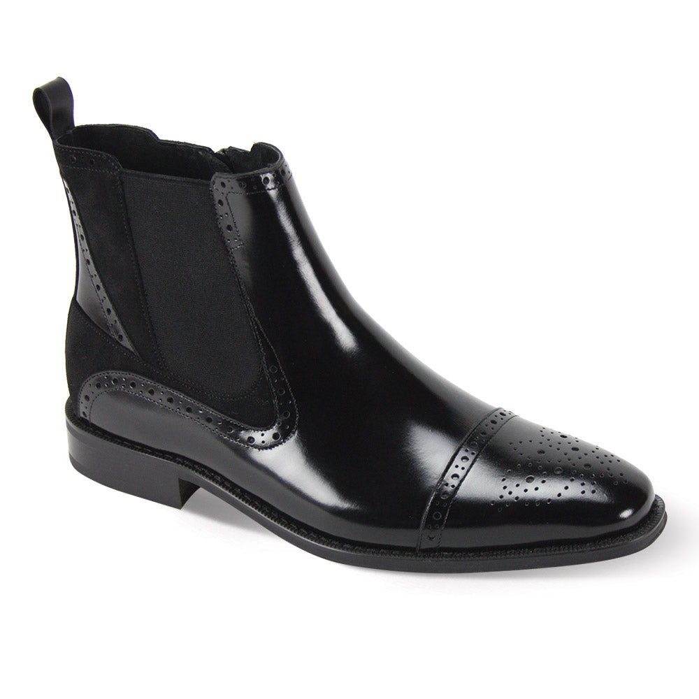 Giovanni Norton in Black Men's Italian Leather Chelsea Boot