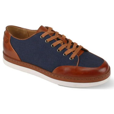 Giovanni Osborn Genuine Leather Dress Casual Shoes in Cognac / Navy #color_ Cognac / Navy