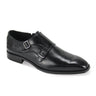Giovanni Pacey Leather Double Monk Shoes in Black #color_ Black