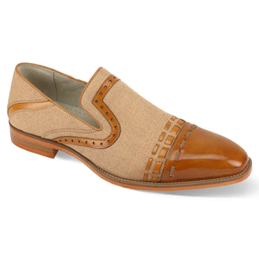 Giovanni Parker Genuine Leather Slip-On Dress Shoes in Tan