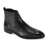 Giovanni Patrick Leather Brogue Boots in Black #color_ Black