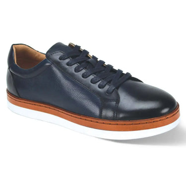 Giovanni Porter Genuine Leather Dress Casual Sneakers in Navy