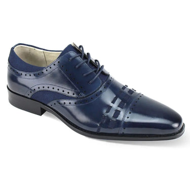 Giovanni Preston Genuine Leather Oxford Dress Shoes in Navy