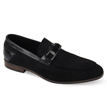 Giovanni Roman Suede Horse-Bit Loafers in Black