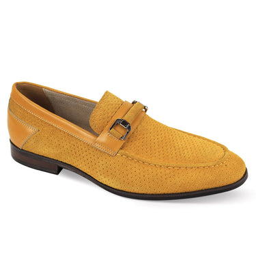 Giovanni Roman Suede Horse-Bit Loafers in Mustard #color_ Mustard