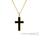Stone Cross (Large) - 14K Gold Onyx