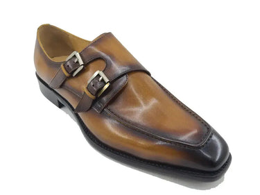Carrucci Shoes Double Monk Strap Leather Loafer