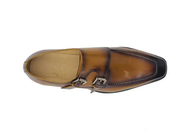 Carrucci Shoes Double Monk Strap Leather Loafer