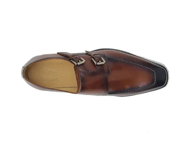Carrucci Shoes Double Monk Strap Leather Loafer
