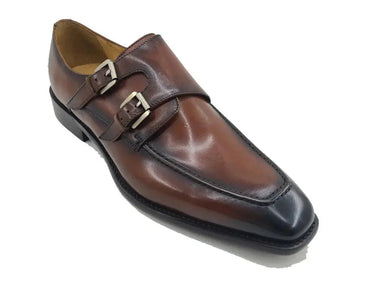 Carrucci Shoes Double Monk Strap Leather Loafer