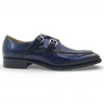 Carrucci Shoes Double Monk Strap Leather Loafer in Navy #color_ Navy