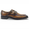 Carrucci Shoes Double Monk Strap Leather Loafer in Cognac #color_ Cognac