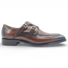 Carrucci Shoes Double Monk Strap Leather Loafer in Whisky #color_ Whisky