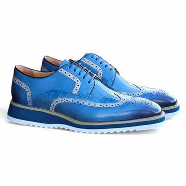 Carrucci Shoes Gorgeous Lace-Up Oxford Dress Shoe in Blue
