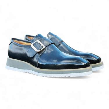 Carrucci Shoes Patent Leather Monkstrap Slip-On in Charcoal