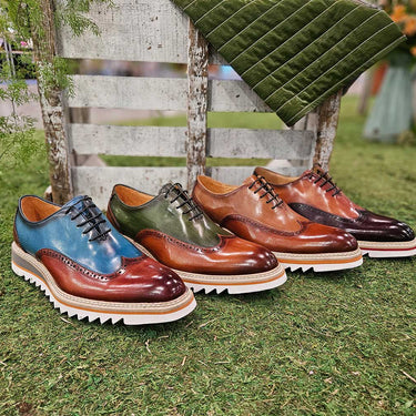 Carrucci Shoes Two-Tone Oxford Wingtip Dress Shoe