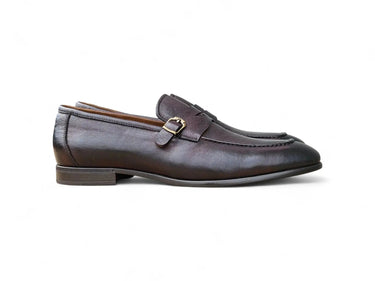 Carrucci Shoes Grant Brown Leather Buckle Loafer
