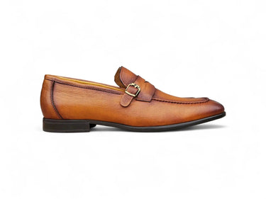 Carrucci Shoes Grant Brown Leather Buckle Loafer