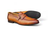 Carrucci Shoes Grant Brown Leather Buckle Loafer