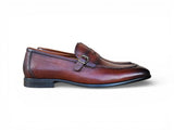 Carrucci Shoes Grant Brown Leather Buckle Loafer