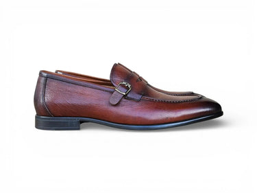 Carrucci Shoes Grant Brown Leather Buckle Loafer