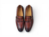 Carrucci Shoes Grant Brown Leather Buckle Loafer