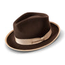 Montique Cornerstone Pinch Front Wool Fedora in Brown