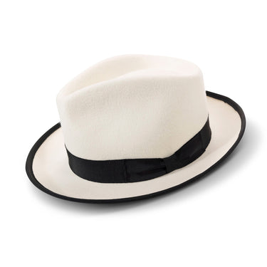 Montique Cornerstone Pinch Front Wool Fedora in White