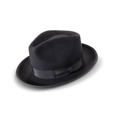 Montique Kingmaker Pinch Front Wool Fedora in Black