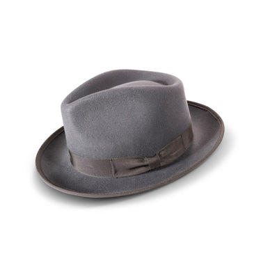 Montique Kingmaker Pinch Front Wool Fedora in Grey
