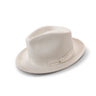 Montique Kingmaker Pinch Front Wool Fedora in White